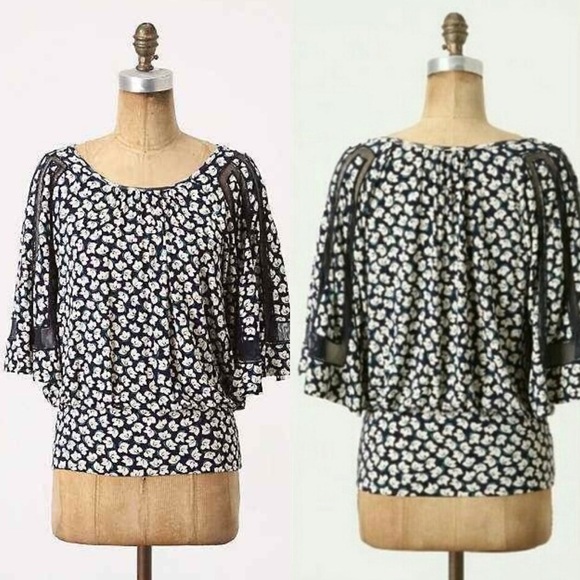 {Anthro} Postmark Revolved Blooms Tunic top - Picture 1 of 4